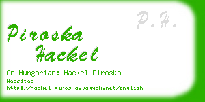 piroska hackel business card